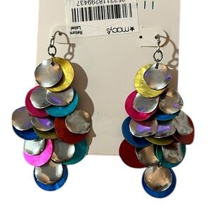 Fun, Colorful Dangling Discs Earrings